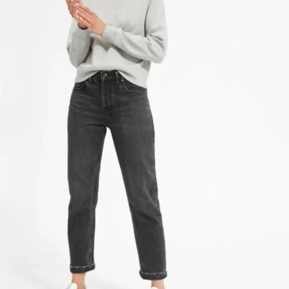 Everlane The Curvy Cheeky Jean Washed Black Button Fly Sz 30 - Great